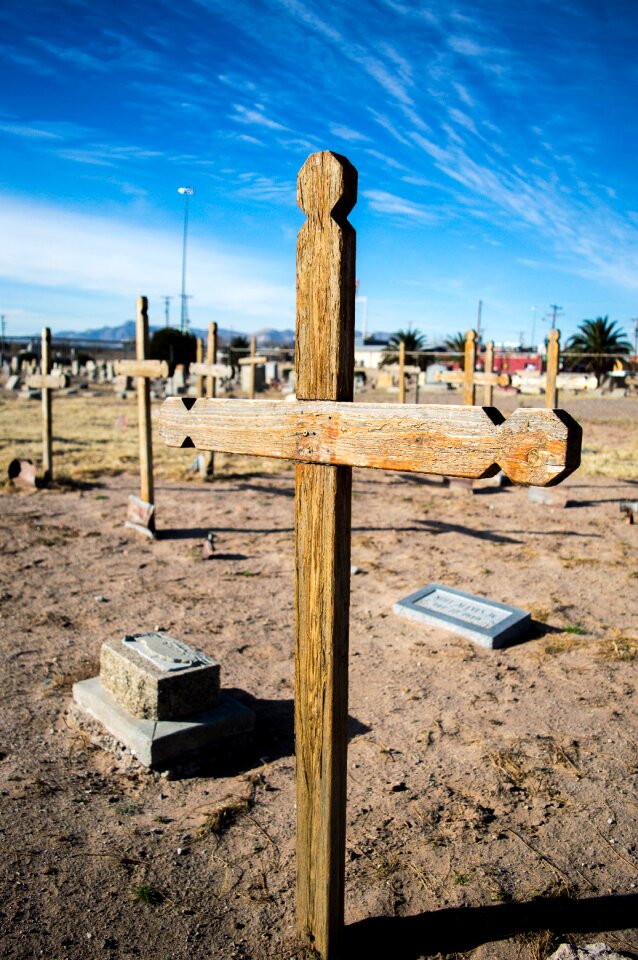 Old cemetery texas blue sky