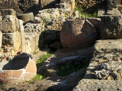Archaeological roman stone photo