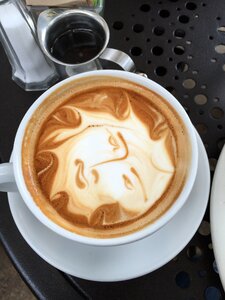 Coffee drawing face