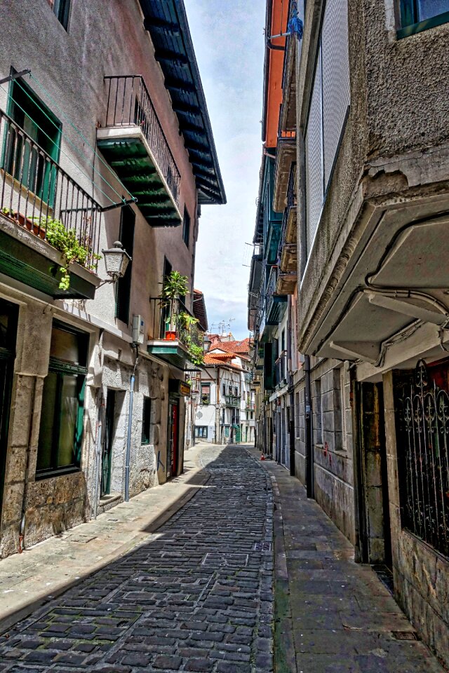 Cobblestone pavement town photo