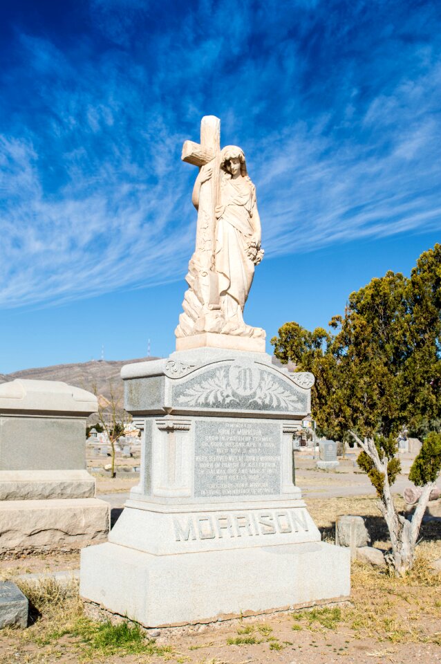Blue sky old cemetery memorial