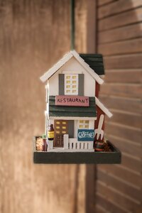 Bird feeders house wood