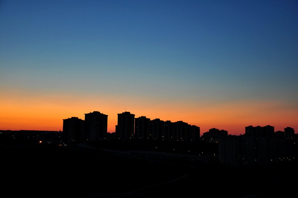 Twilight silhouette roof tops