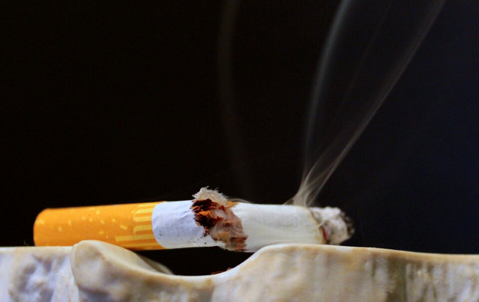 Ashtray cigarette butt ash