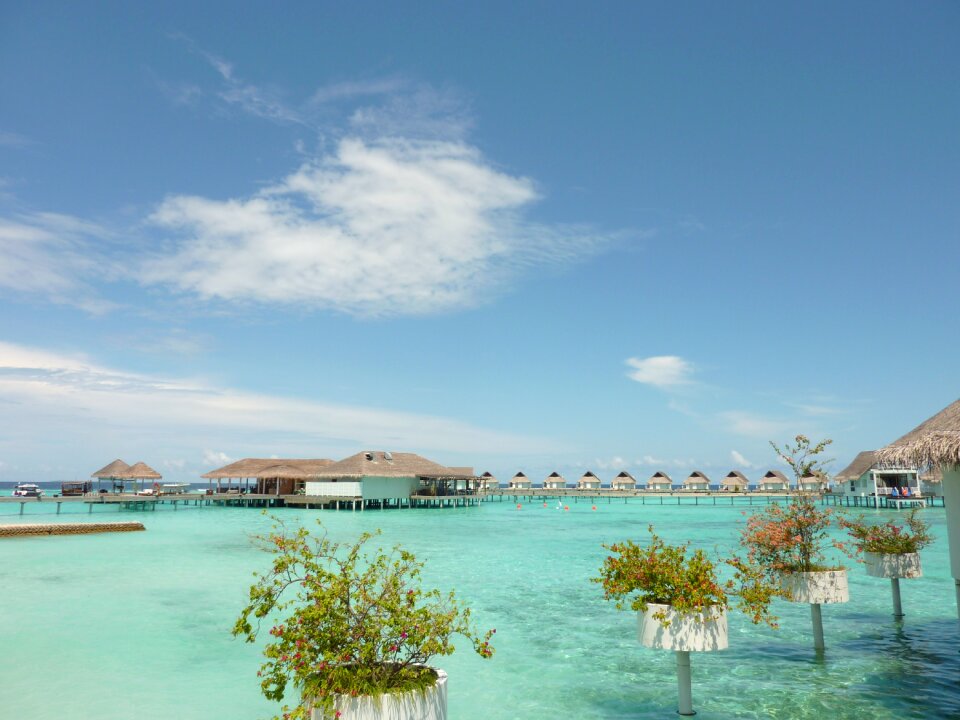 Island hotel on the water route