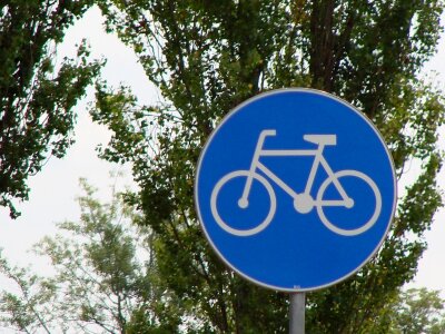 Bicycle sign road photo