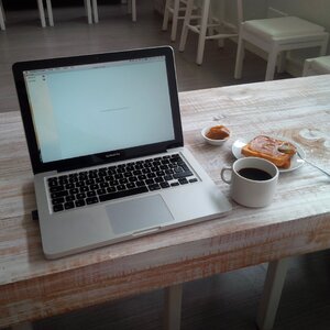 Bread computer breakfast photo