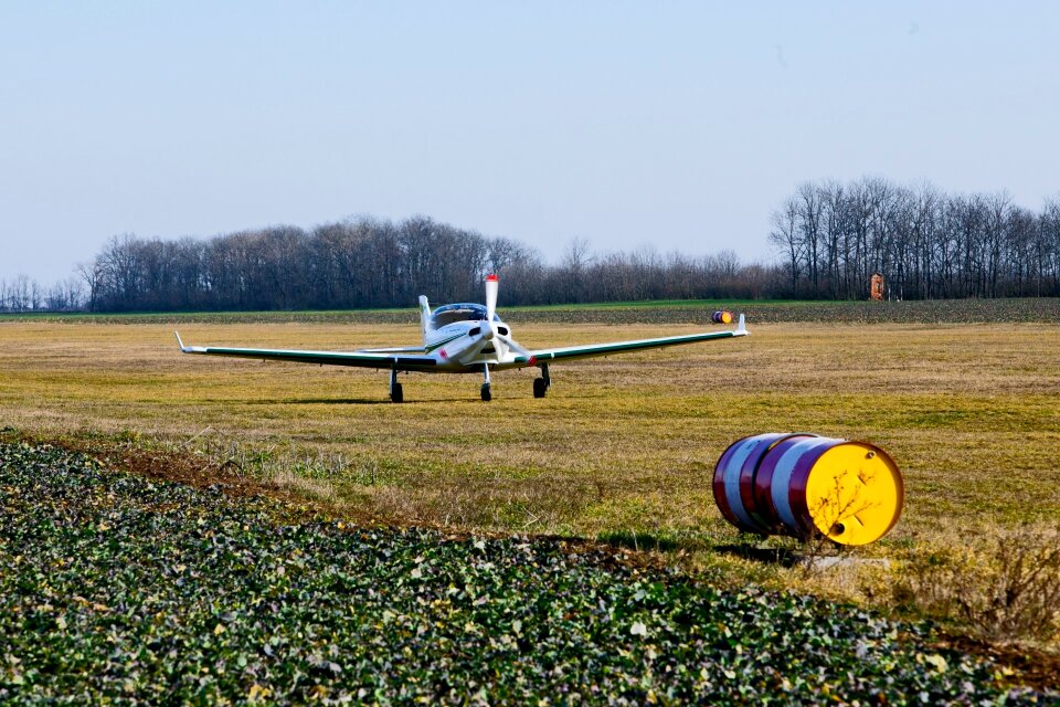 Airport aircraft before the start of