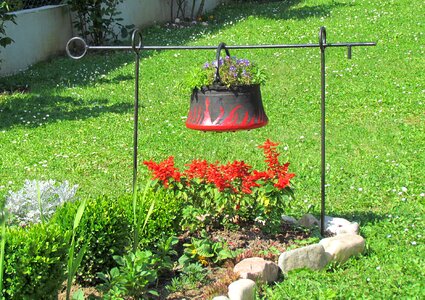 Flowers flame cauldron photo