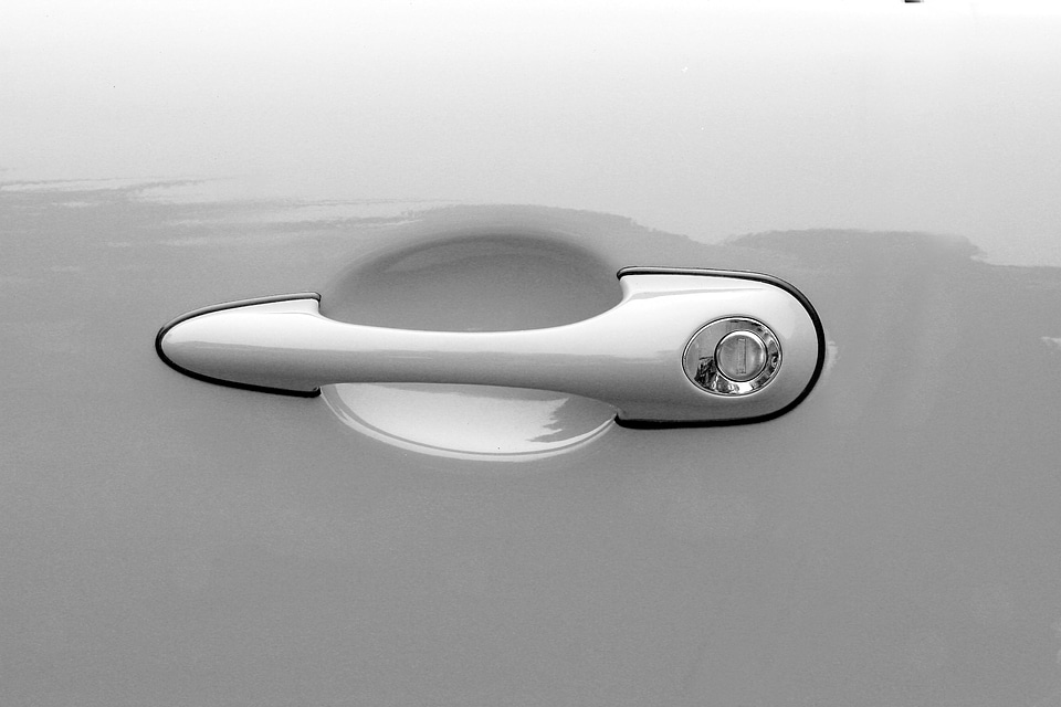 Automobile detail gray car photo