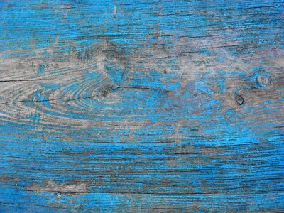 Wood peeling paint blue photo