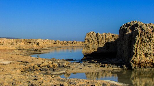 Rock formations reflection water