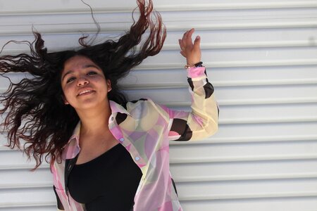 Hair beauty posing