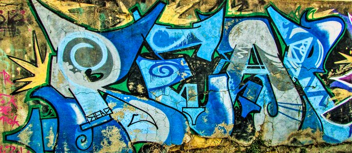 Urban street art wall