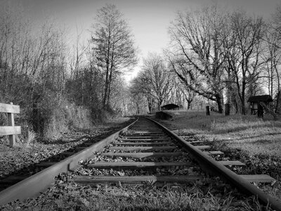 Railroad tracks track bed railway photo