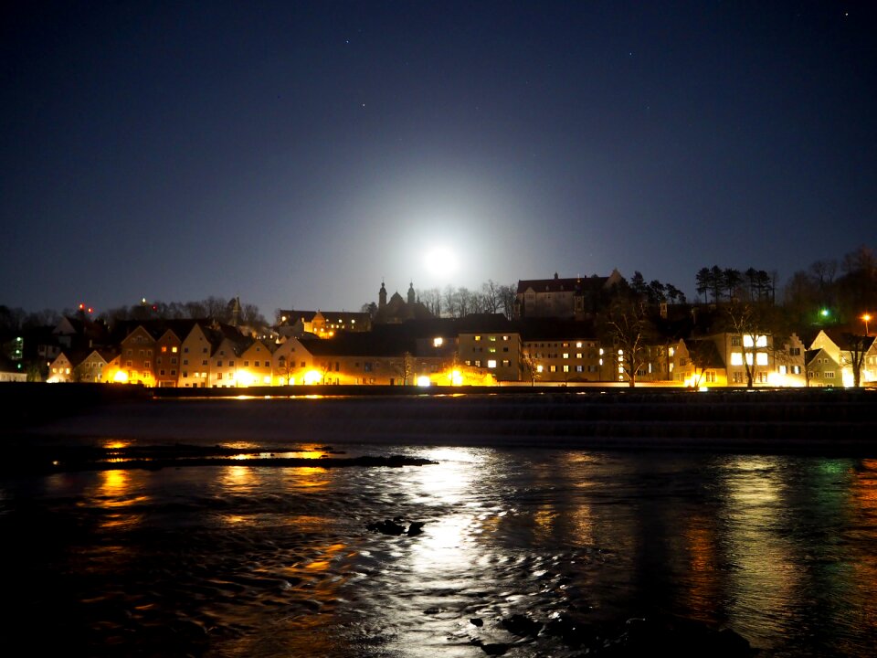 Moon moonlight city lights
