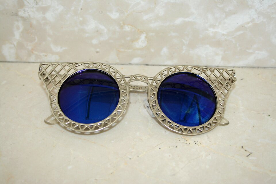 Sunglasses blue silver