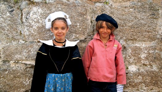 Brittany young costume old stones photo