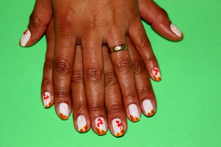 Artistic nails fashion green background