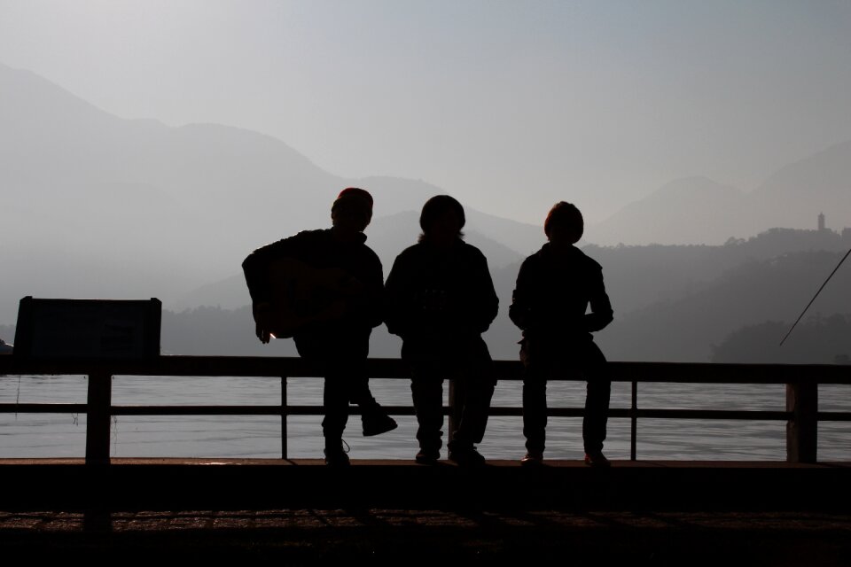 Friendly silhouette evening