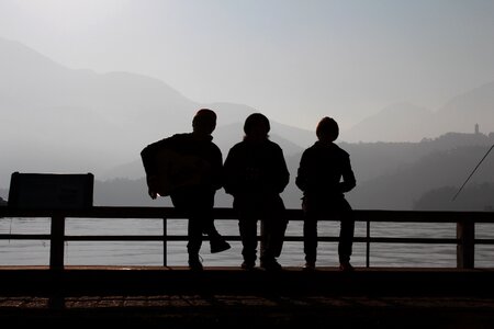 Friendly silhouette evening