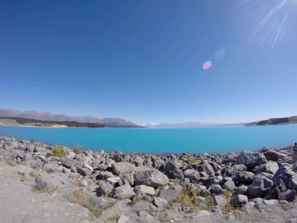 Pond mountains wide