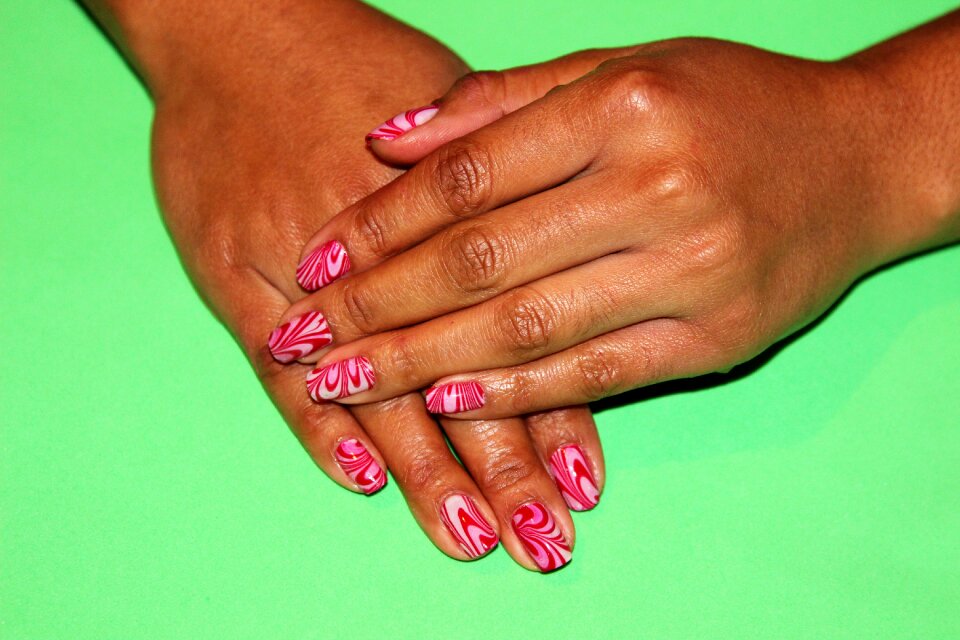 Artistic nails fashion green background