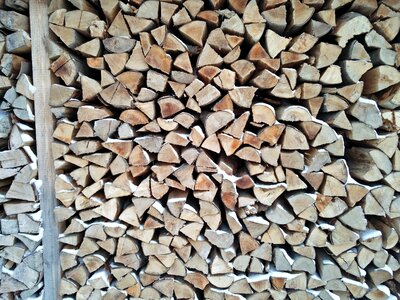 Log wood stack photo