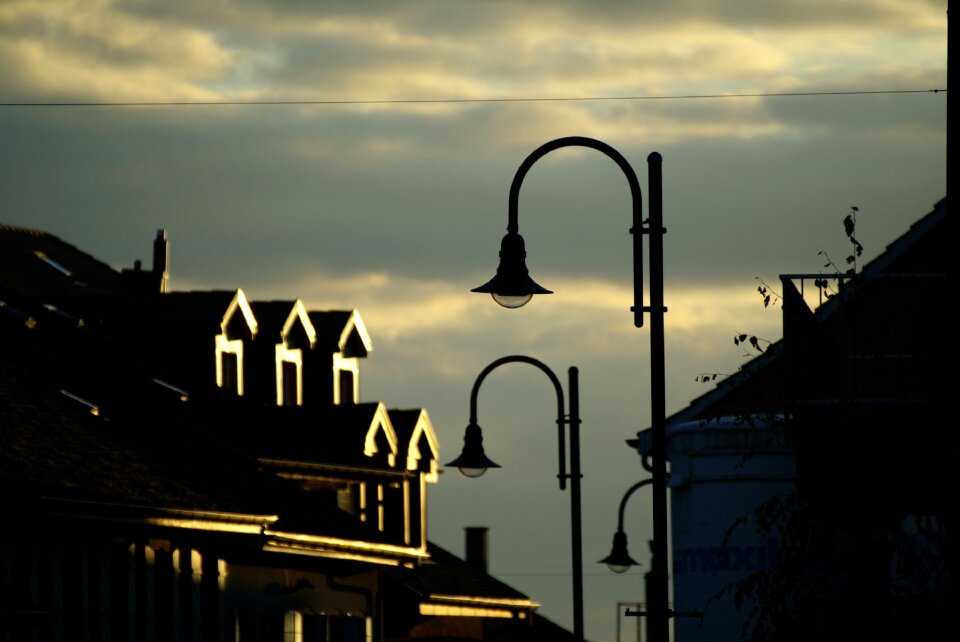 Floor lamp roofs sky photo