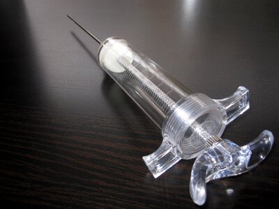 Plastic glass injection