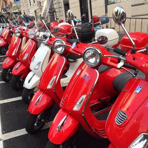 Vespa red parking photo