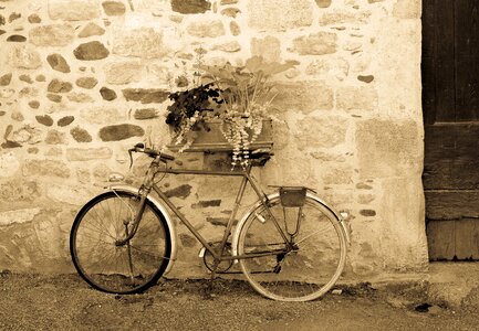 Black and white bicycle unusual photo