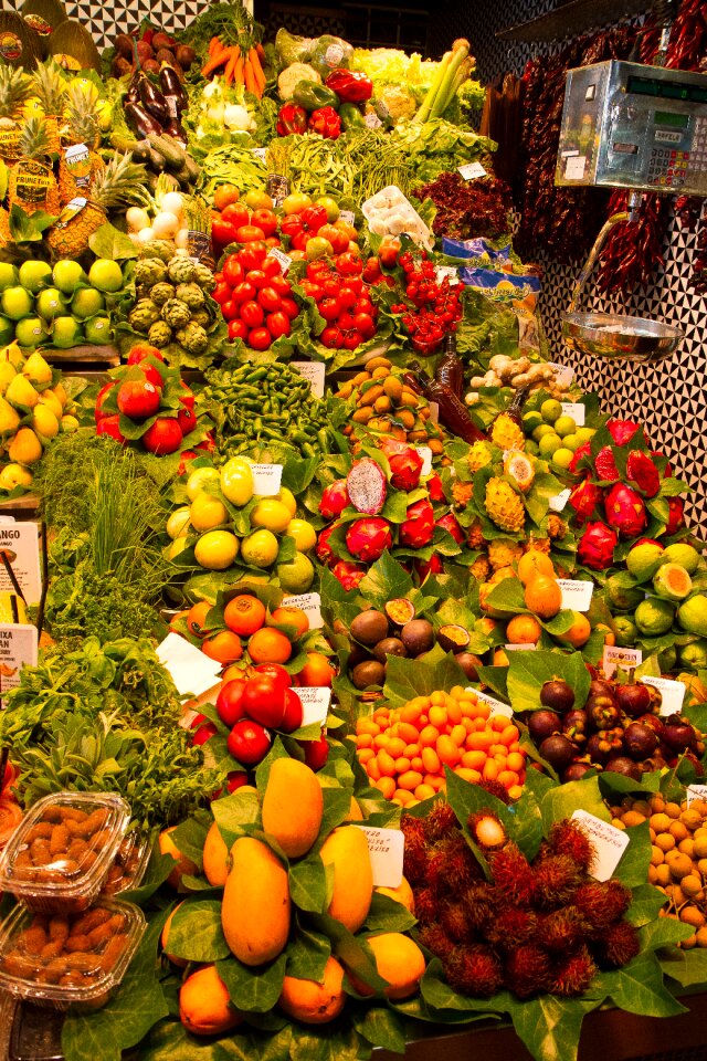 Colorful exotic fruits barcelona