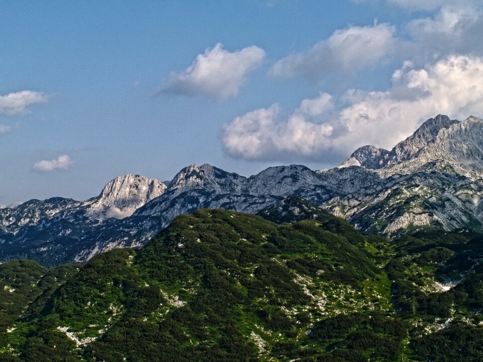 Blue outdoors mountain top