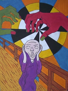 Felt tip pens colorful students work