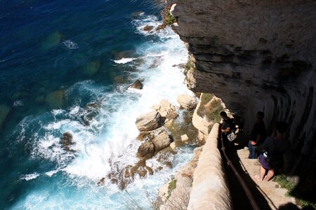 Rock sea stairs photo