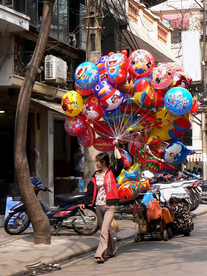 Saleswoman scene street