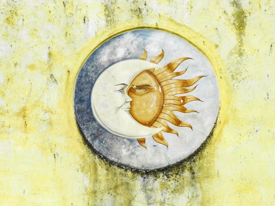 Moon sun wall decoration