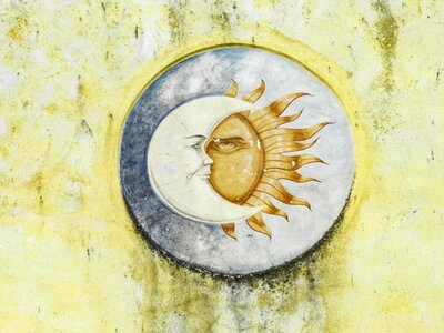 Moon sun wall decoration