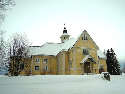 Finnish cruciform church building photo