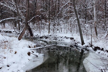 Cold river snow photo