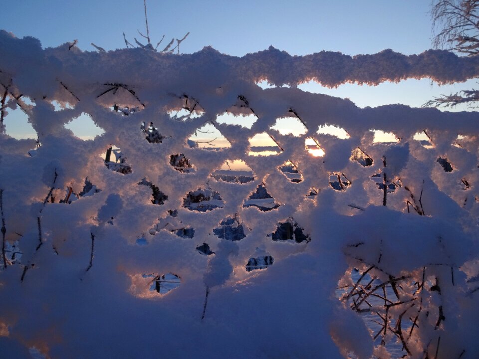 Winter magic fence snow