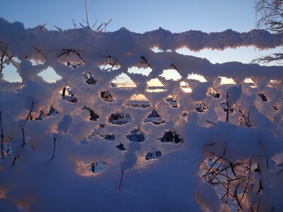 Winter magic fence snow