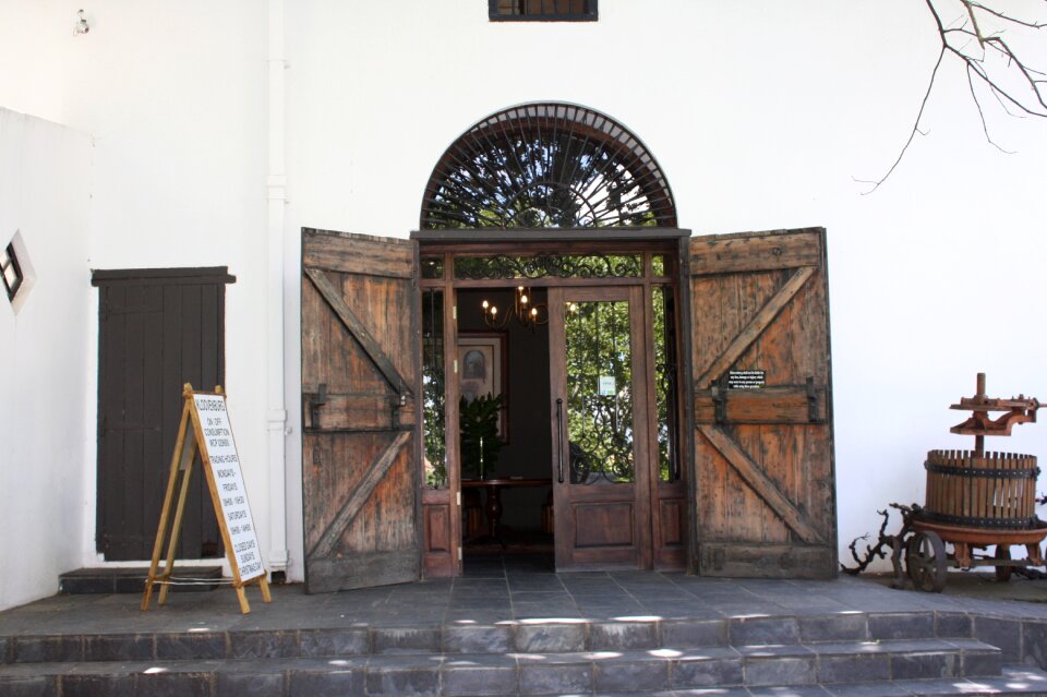 House entrance winery door
