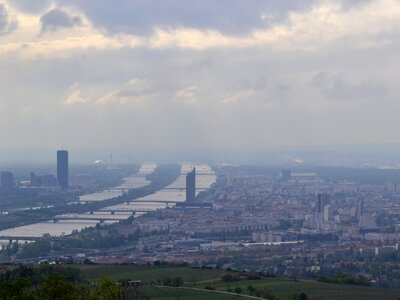 Danube cityscape austria photo