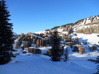 Resort village snow photo