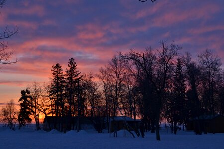 Sunset evening pink sky photo