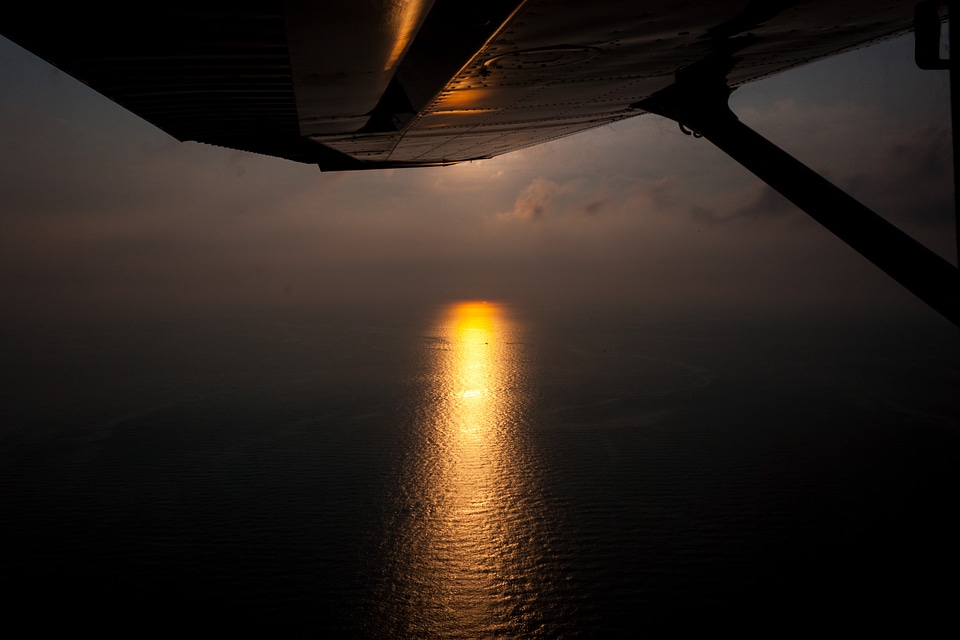 Sea aircraft evening sky