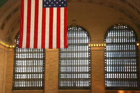 Train station usa patriotic photo