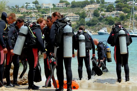 Diving diving school beach